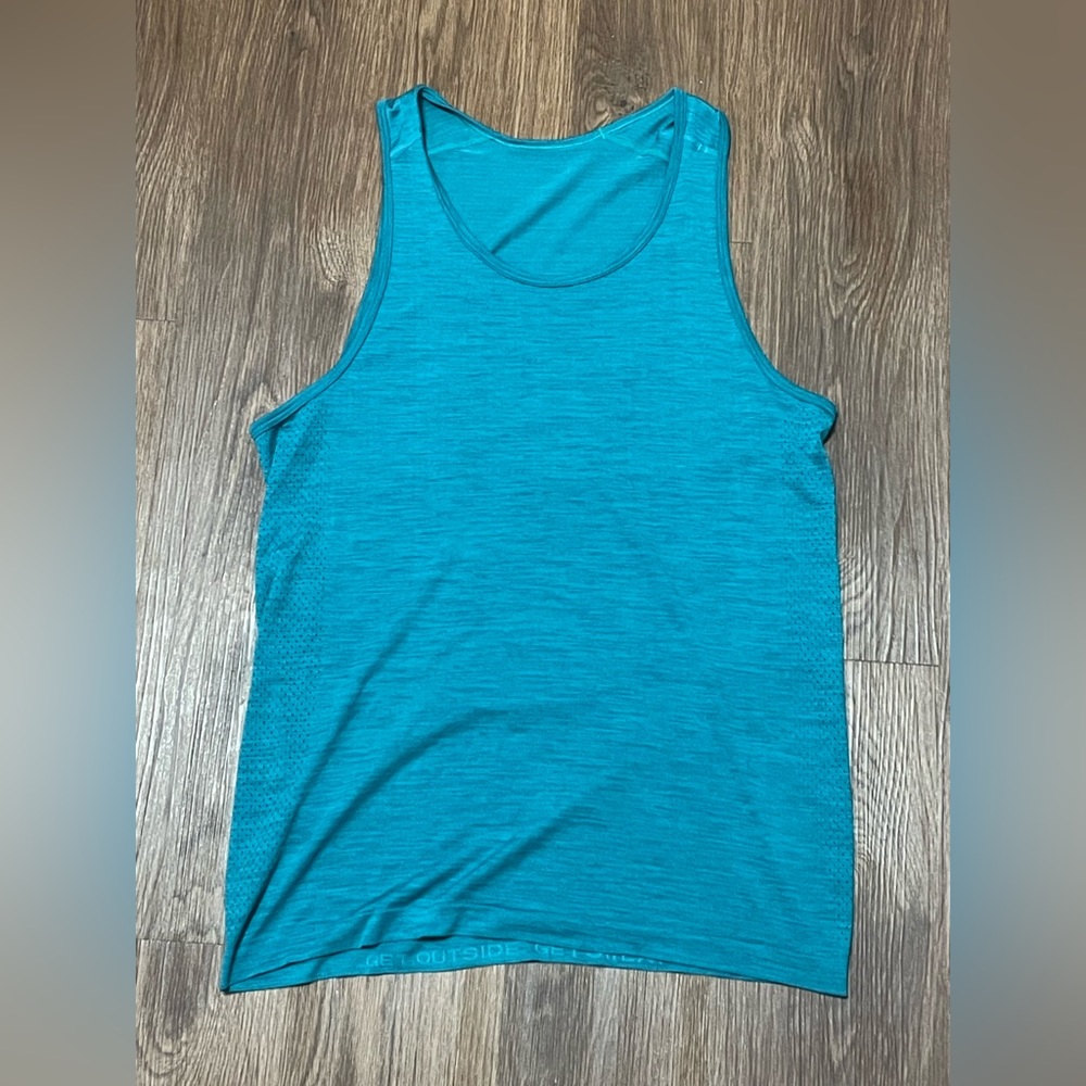 Lululemon Metal Vent Tech Surge Tank Men’s Small Aqua Blue Green Turquoise